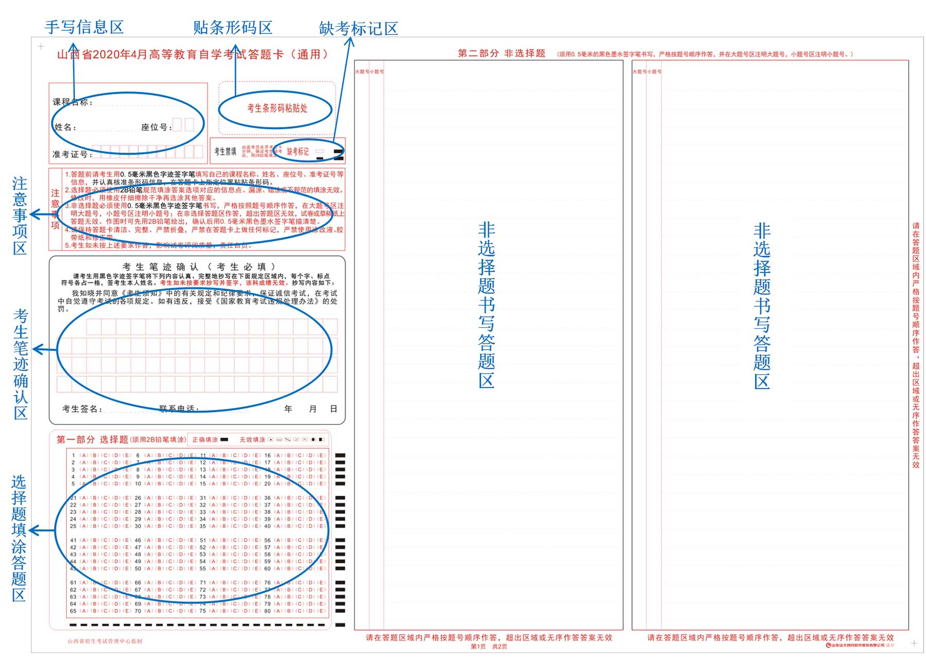 山西自学考试考生答题注意事项